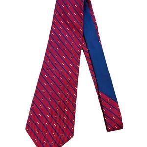 NEW TOMMY HILFIGER Silk Tie Dots Classic Red Blue Solid Tail Preppy Y2K 90s $65